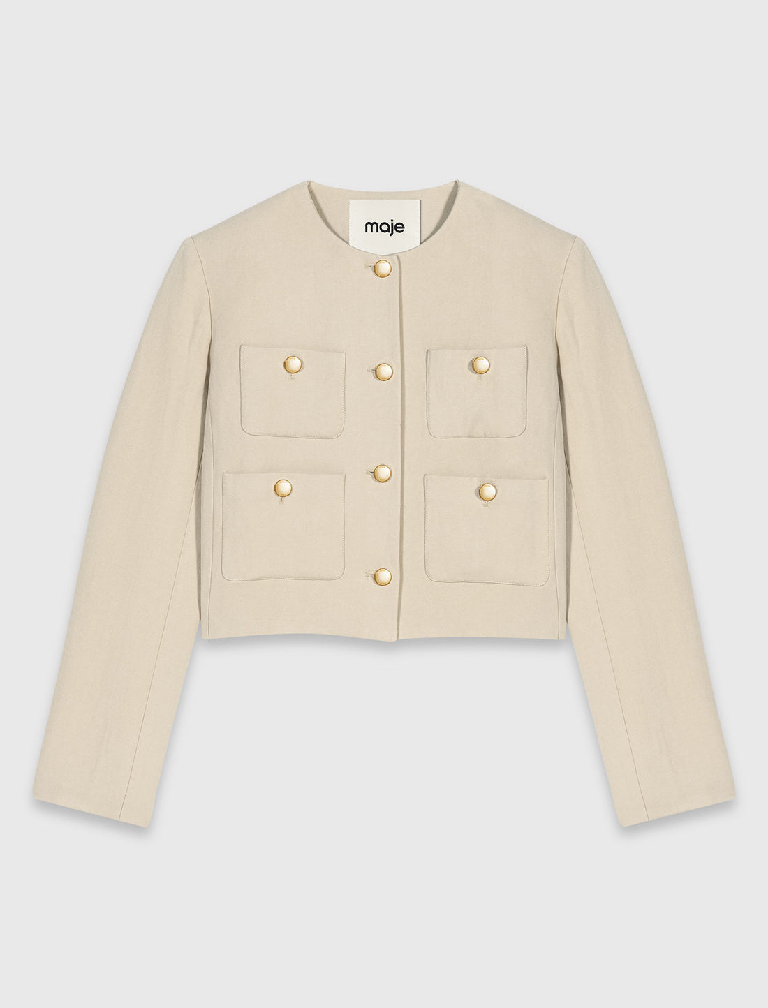 Chaqueta corta de mezcla de lino