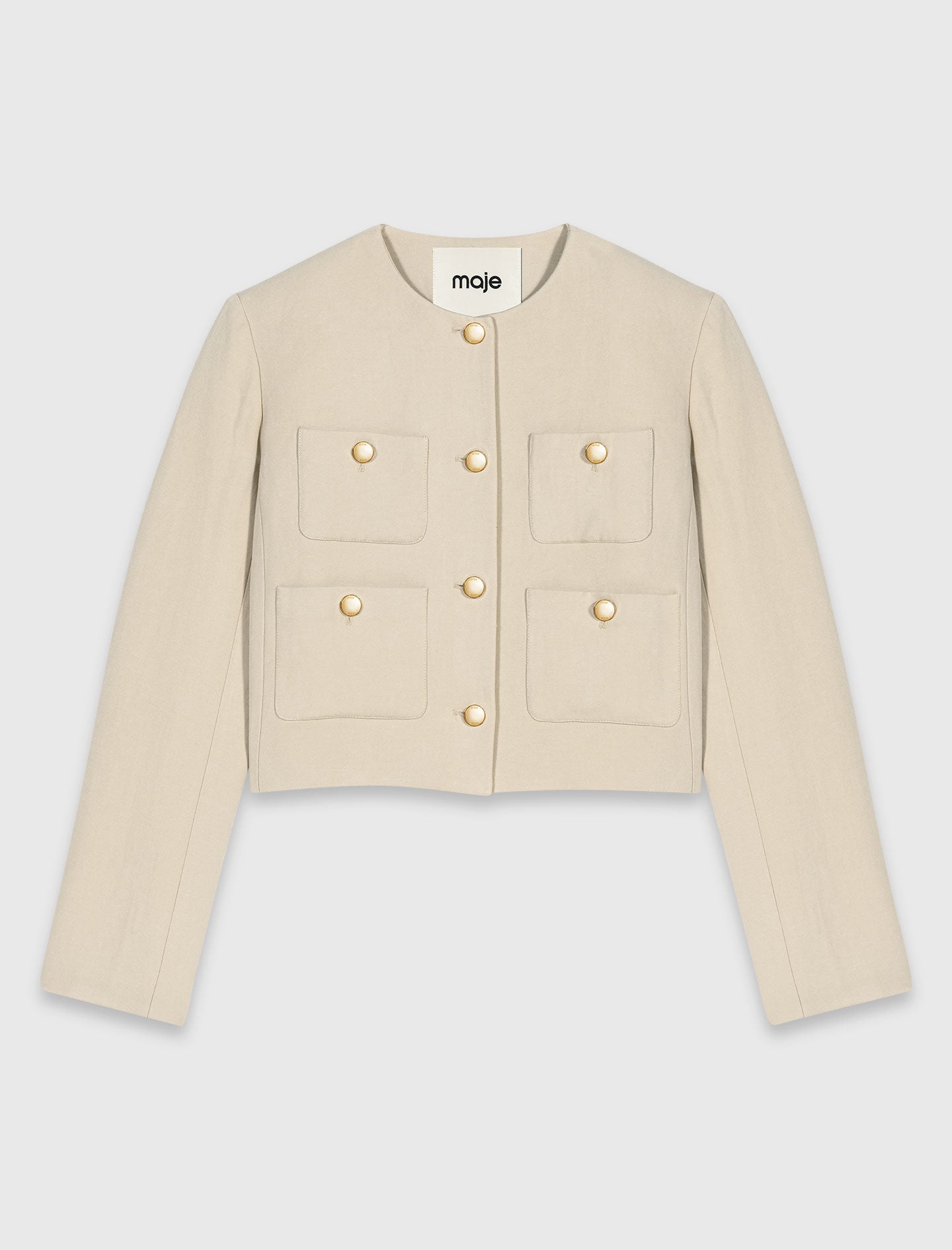 Chaqueta corta de mezcla de lino