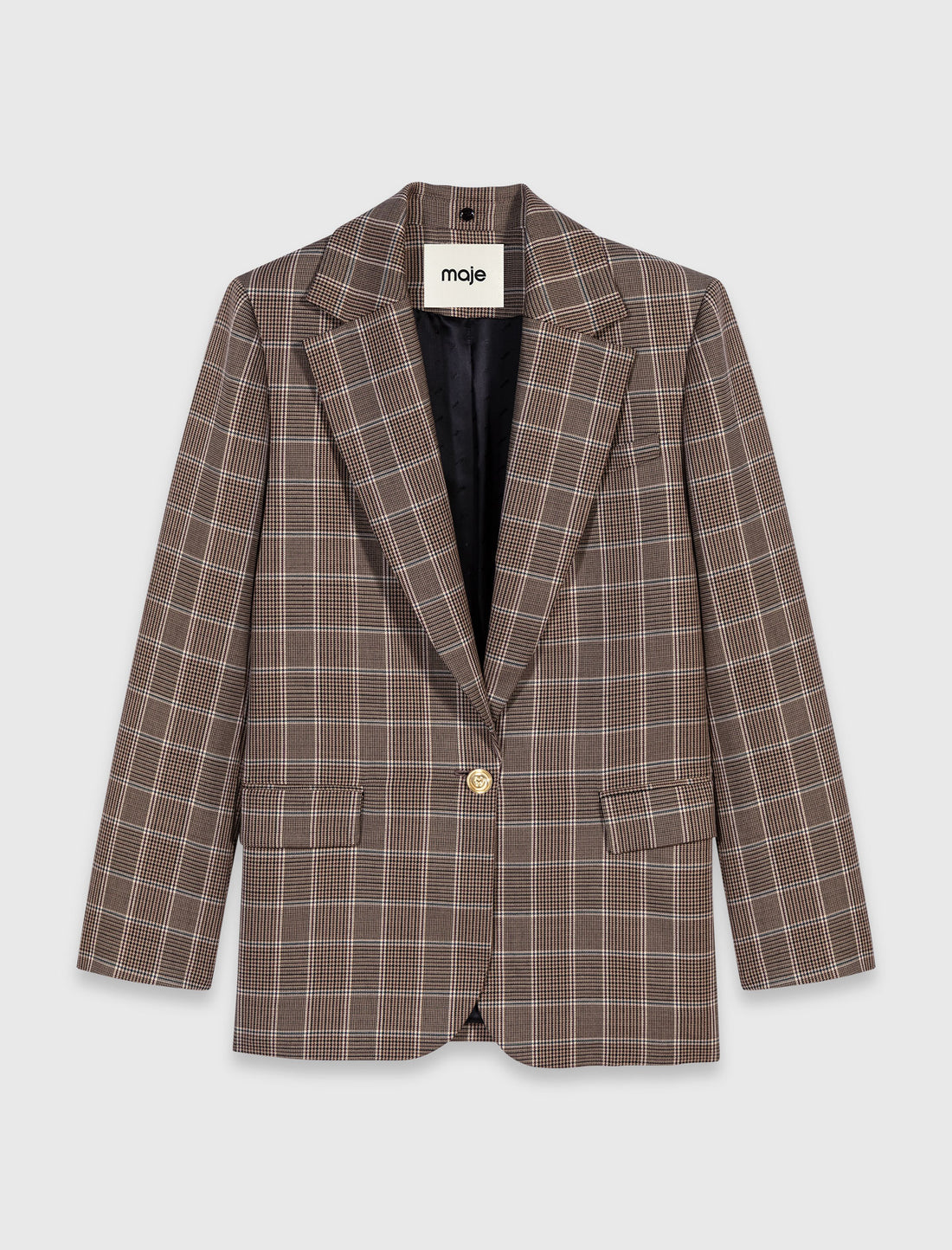 Chaqueta a cuadros cuello extraíble