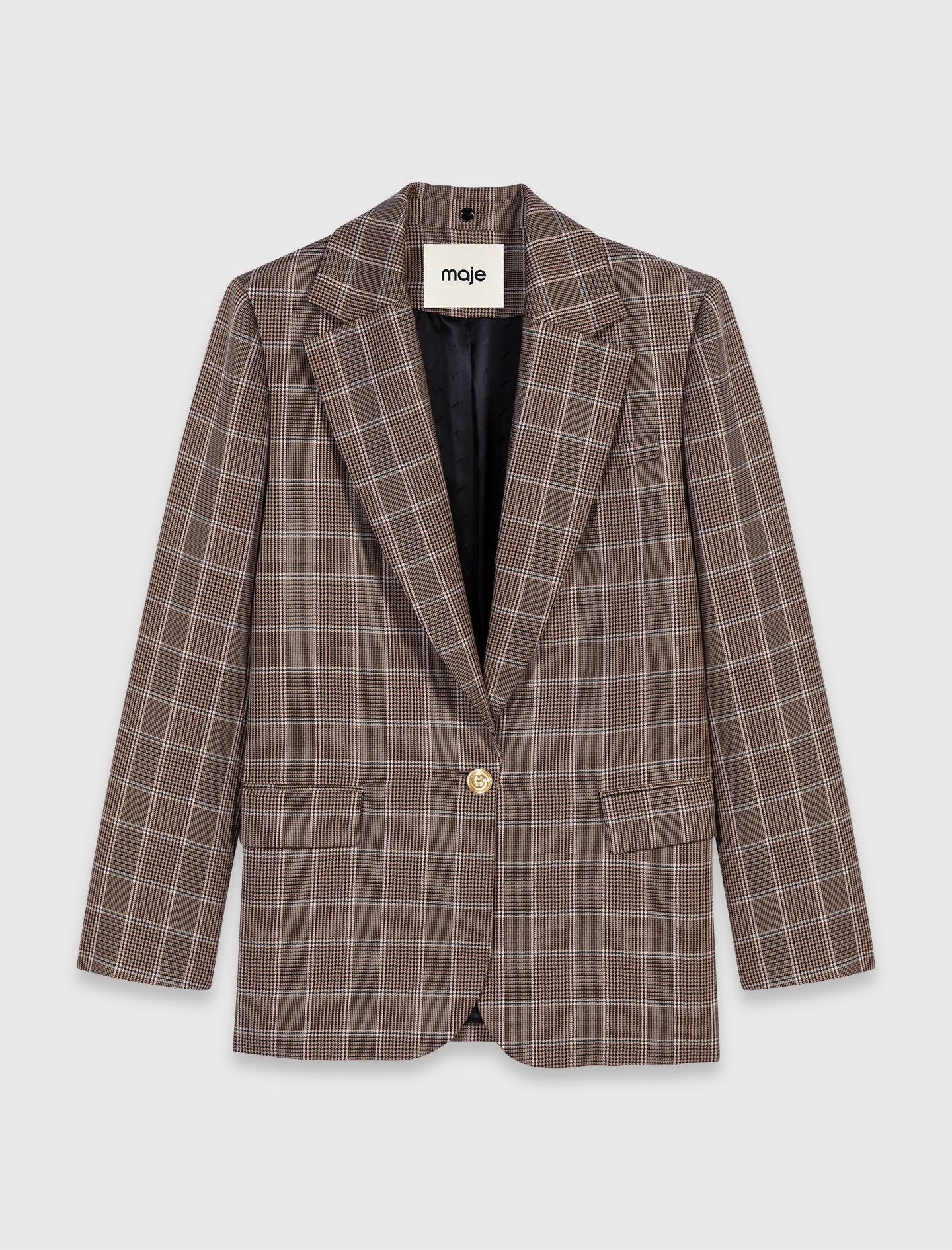 Chaqueta a cuadros cuello extraíble