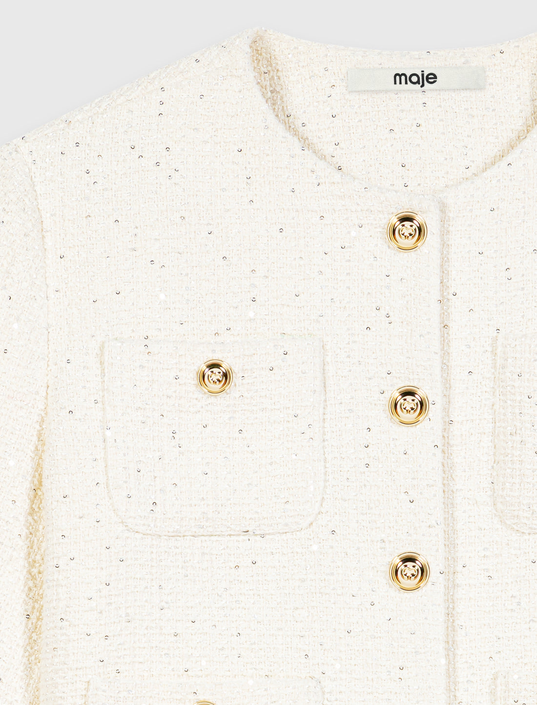 Chaqueta de tweed manga corta