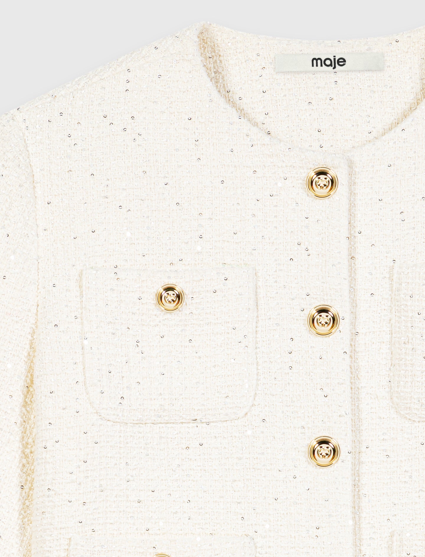 Chaqueta de tweed manga corta