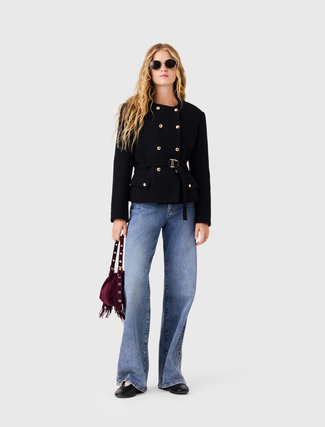 Chaqueta semilarga cruzada
