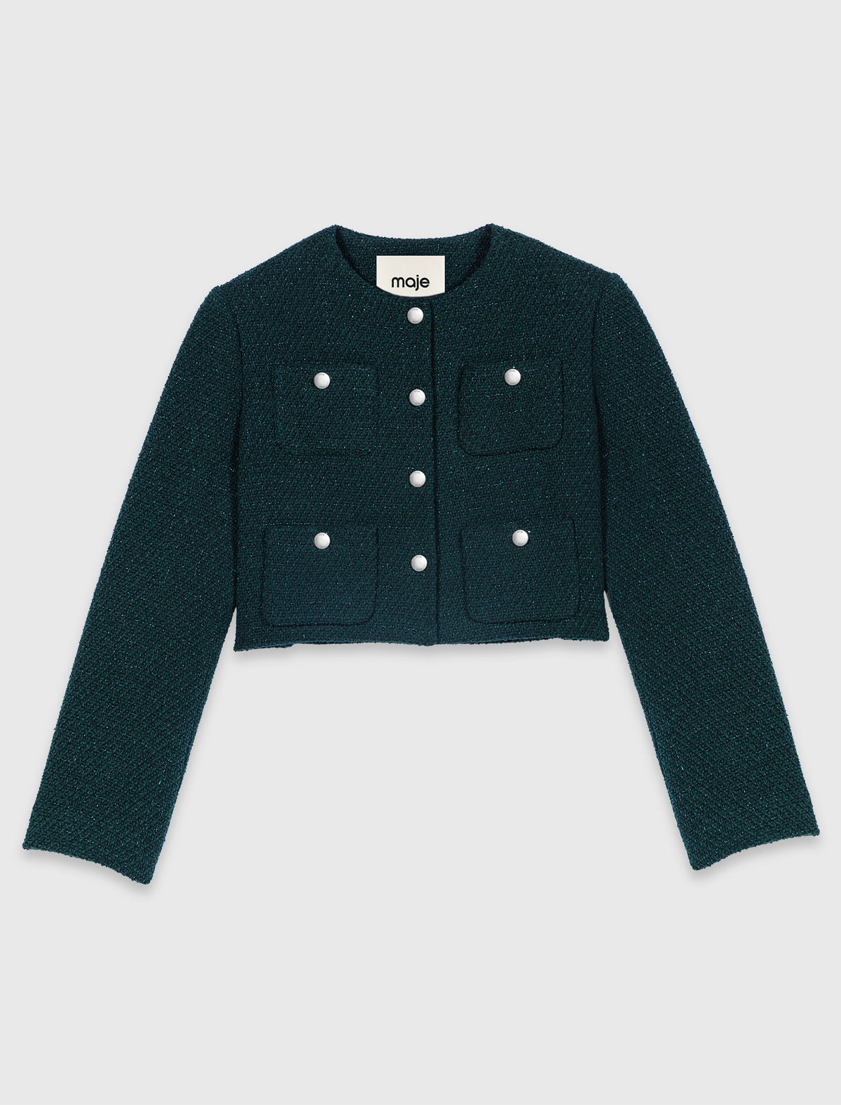 Chaqueta de tweed con flecos