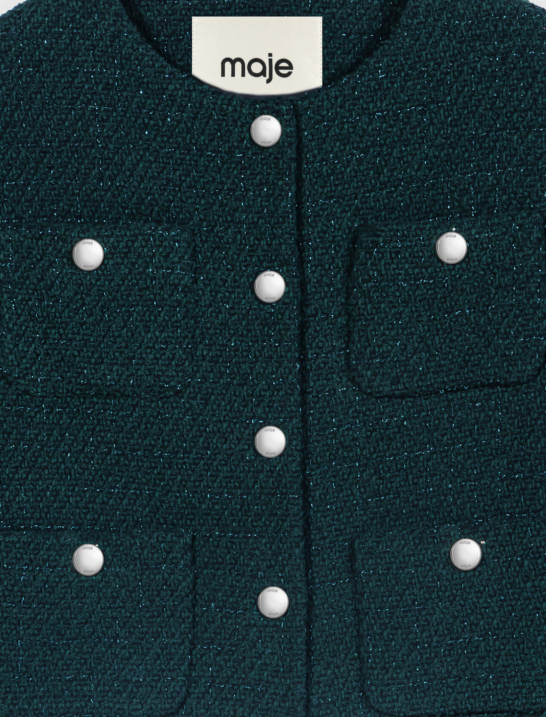 Chaqueta de tweed con flecos