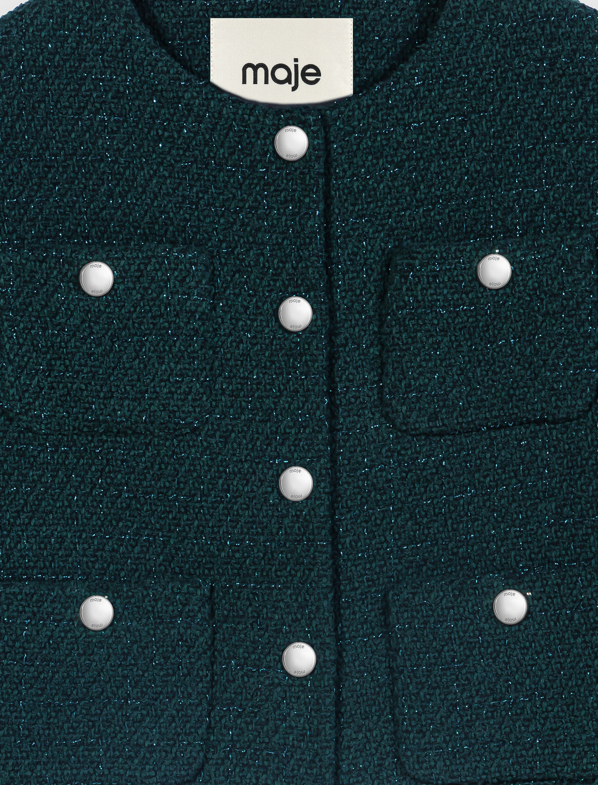 Chaqueta de tweed con flecos