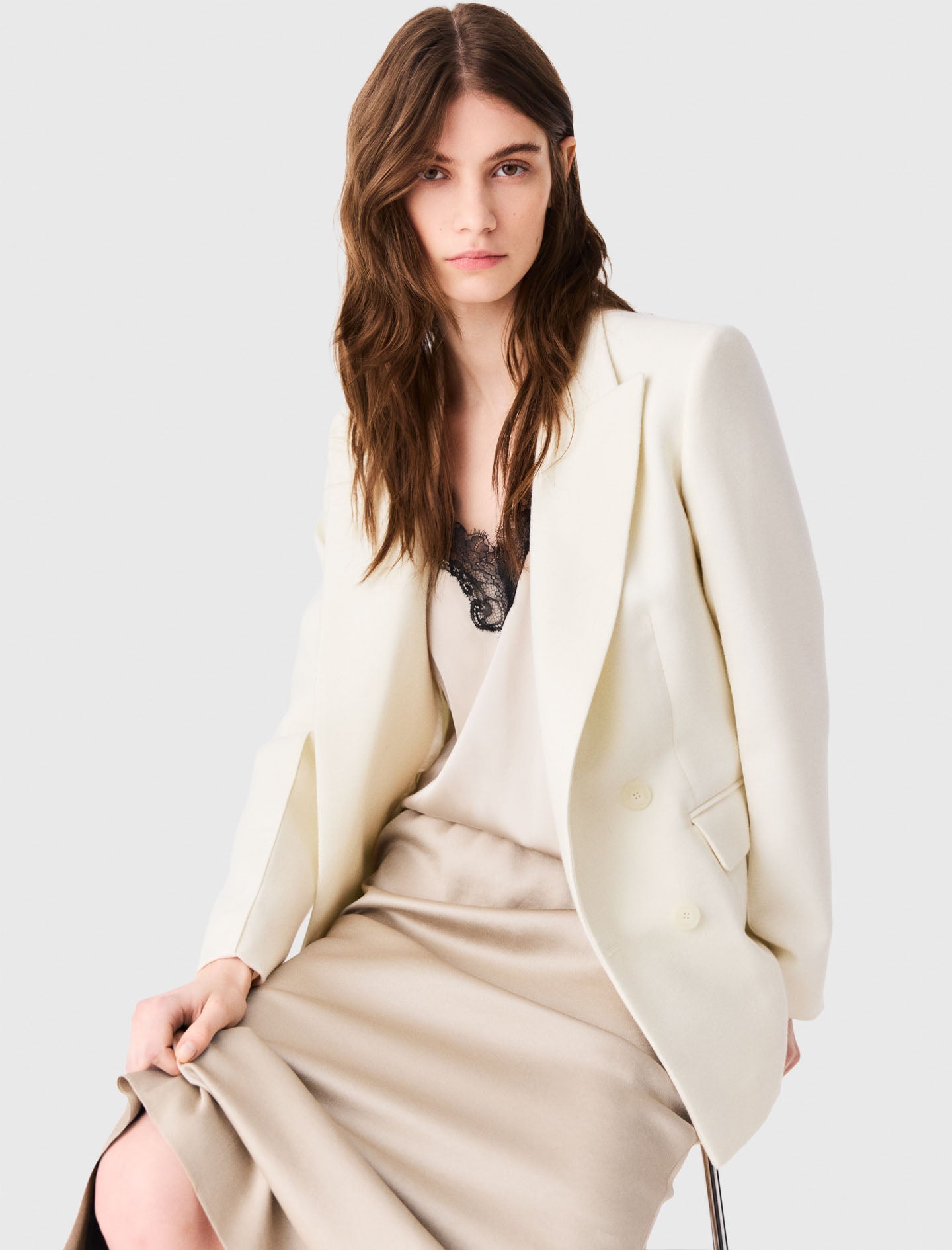 Chaqueta de traje cruzada