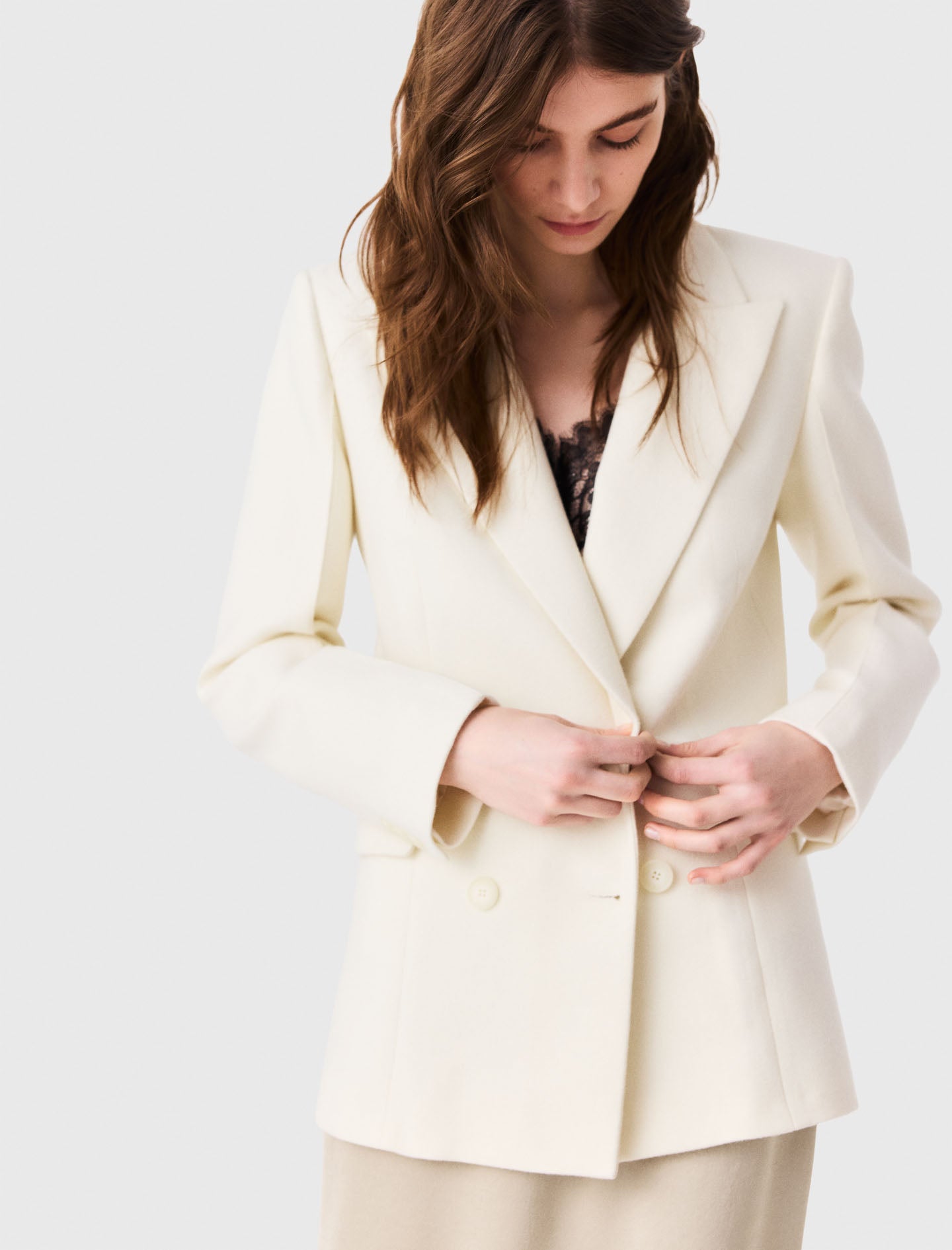 Chaqueta de traje cruzada