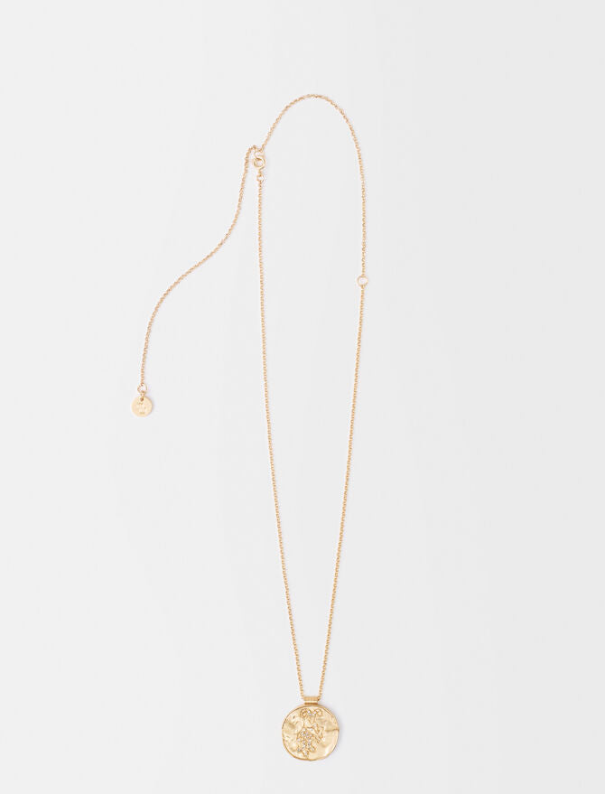 Collar con moneda de latón zodiaco Aries