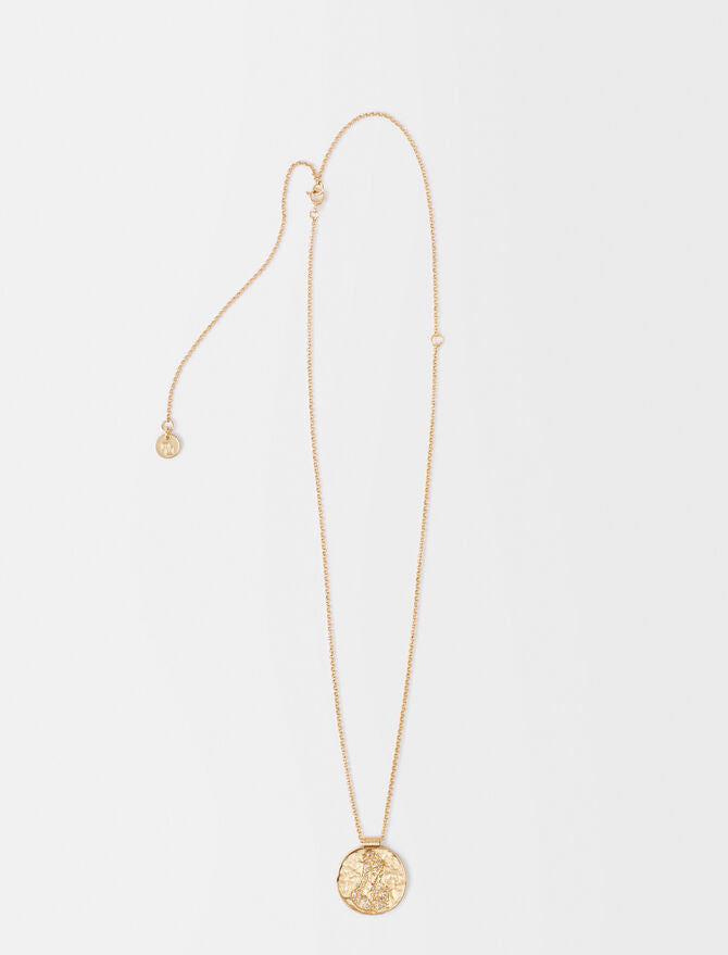 Collar con moneda de latón zodiaco Virgo