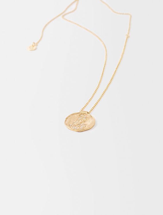 Collar con moneda de latón zodiaco Virgo