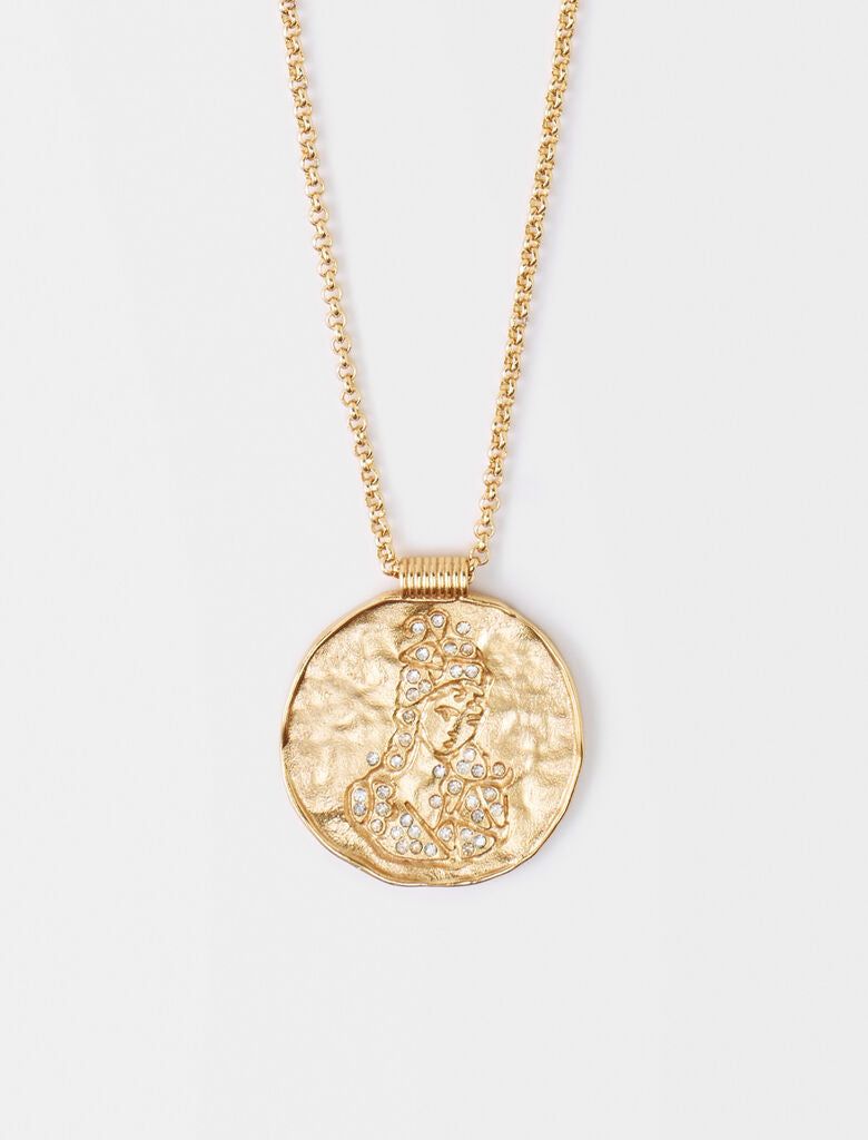 Collar con moneda de latón zodiaco Virgo