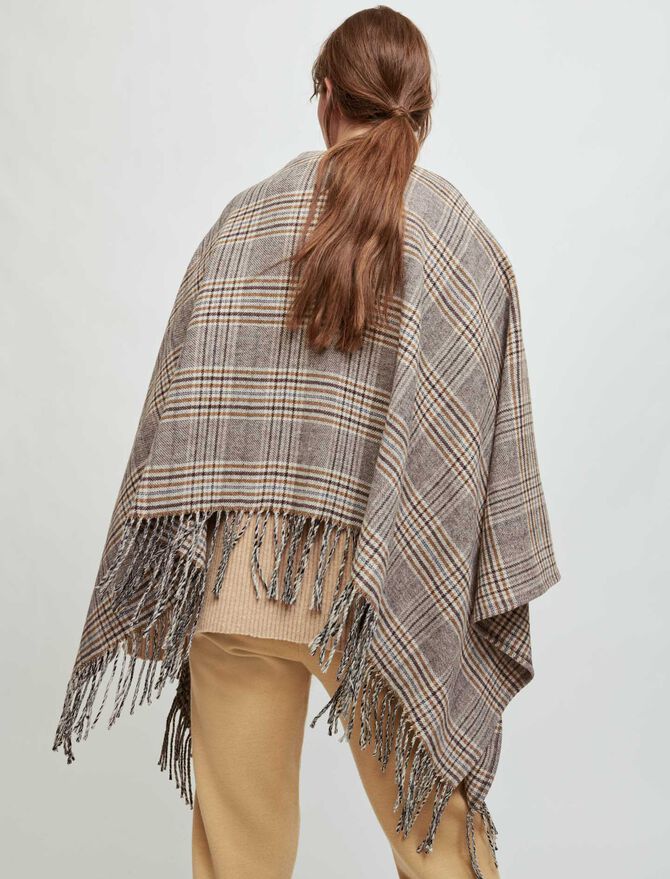 Poncho de fieltro de cuadros
