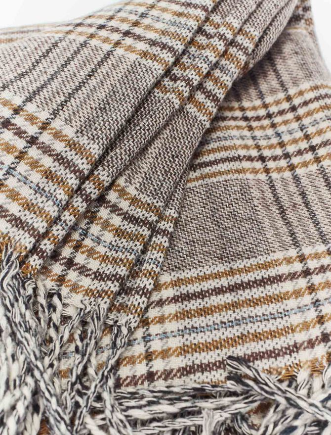 Poncho de fieltro de cuadros