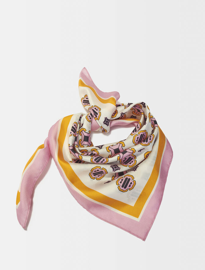 Fular de seda estampado