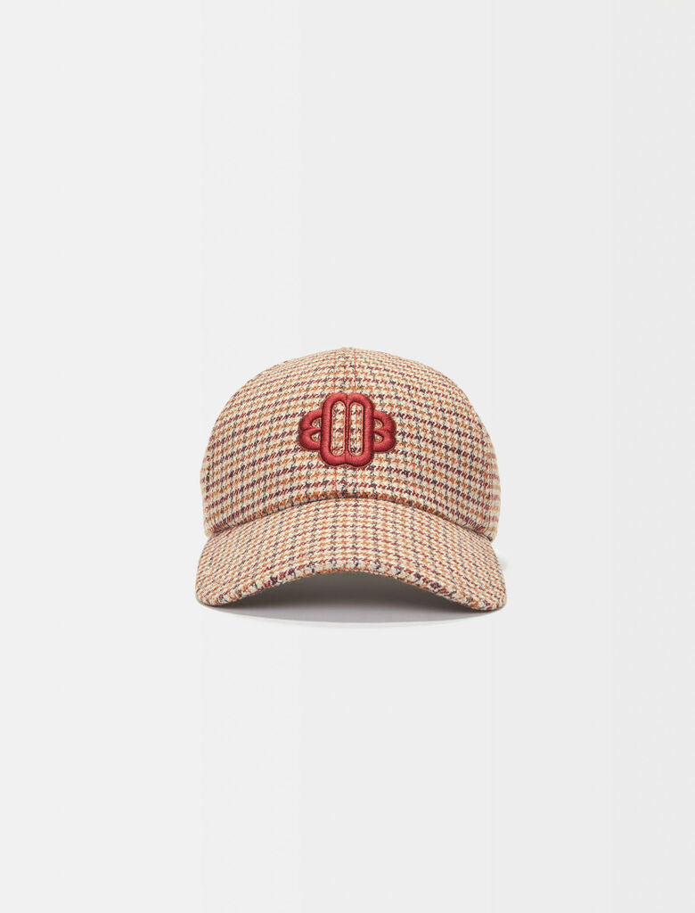 Gorra con estampado de pata de gallo