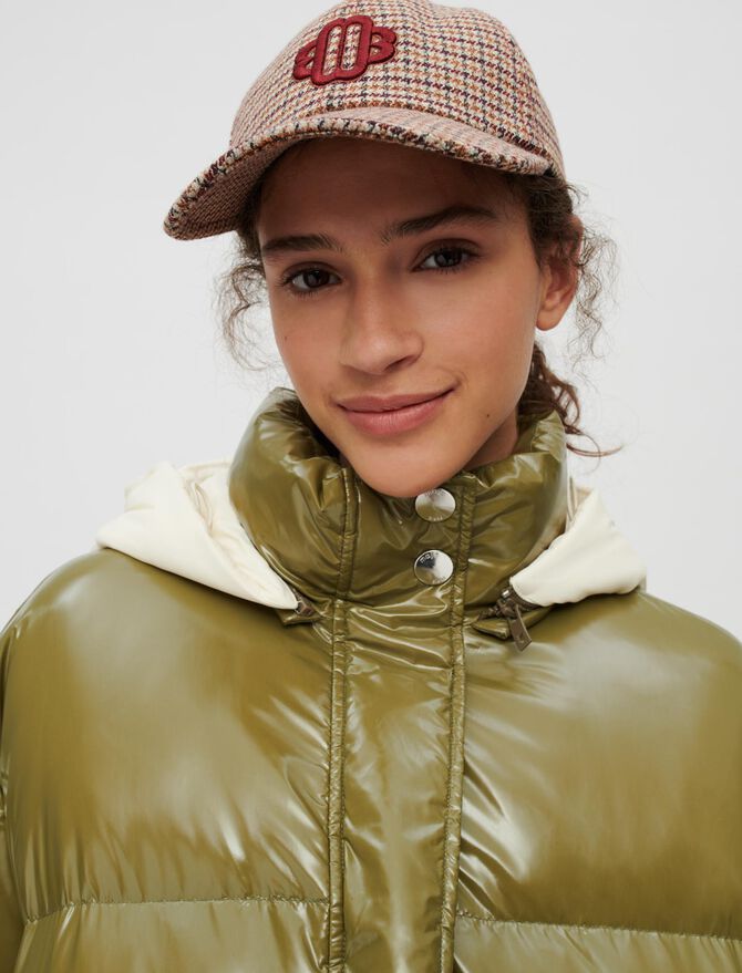 Gorra con estampado de pata de gallo