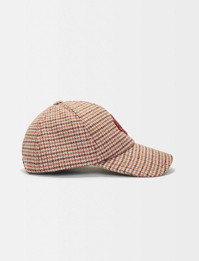 Gorra con estampado de pata de gallo