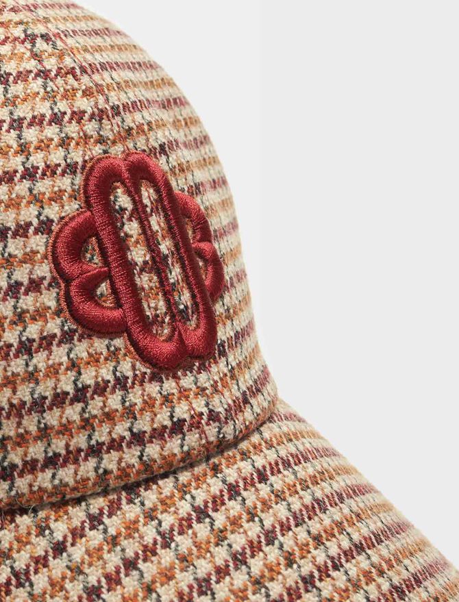 Gorra con estampado de pata de gallo