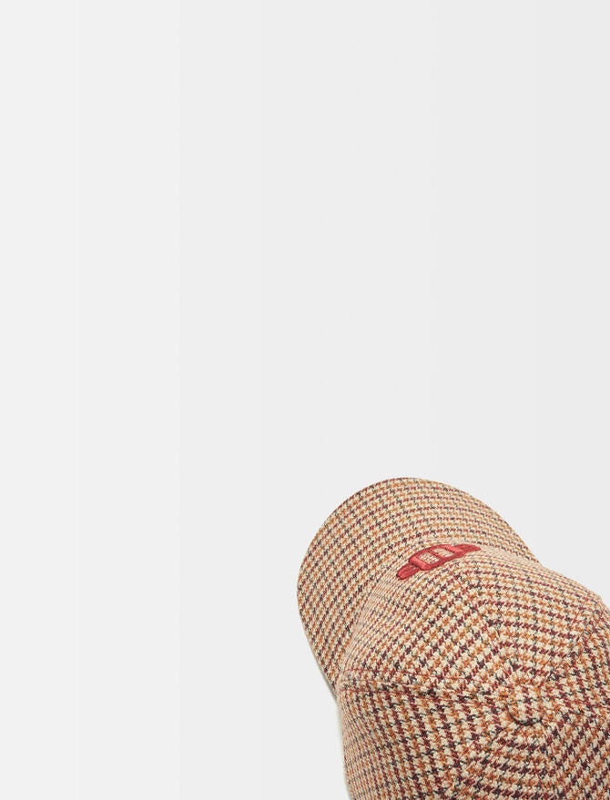 Gorra con estampado de pata de gallo