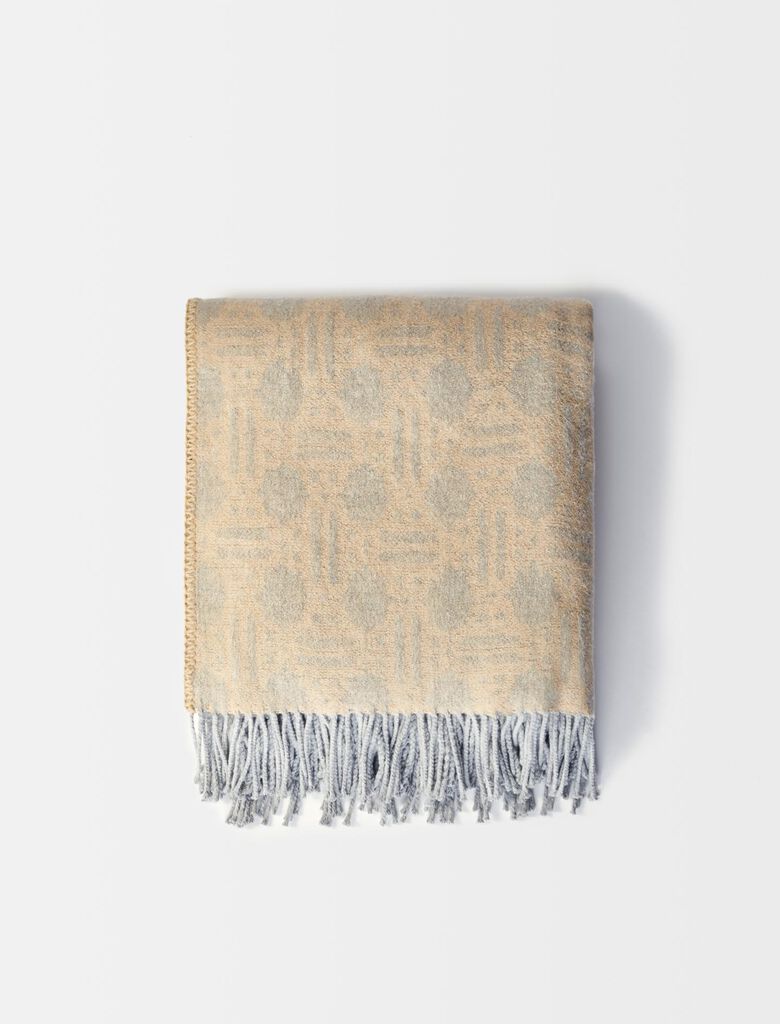 Poncho de punto jacquard Clover de Maje