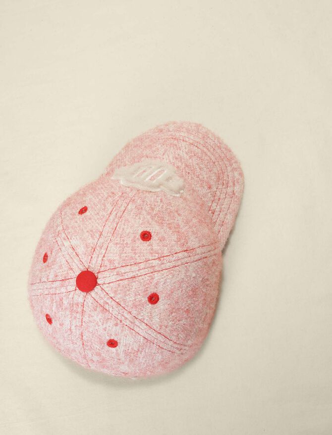 Gorra efecto tweed rosa
