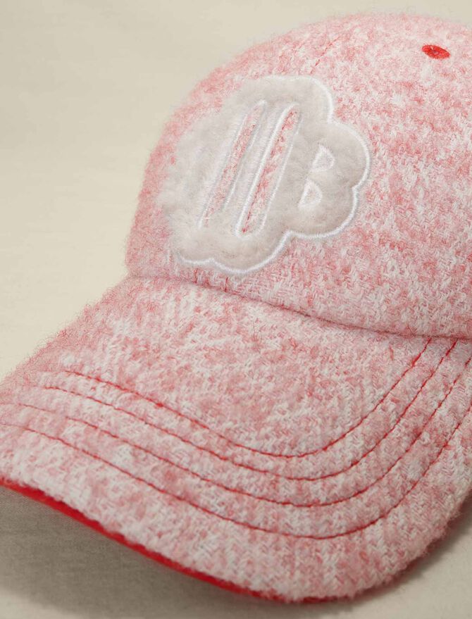 Gorra efecto tweed rosa