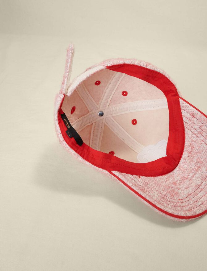 Gorra efecto tweed rosa