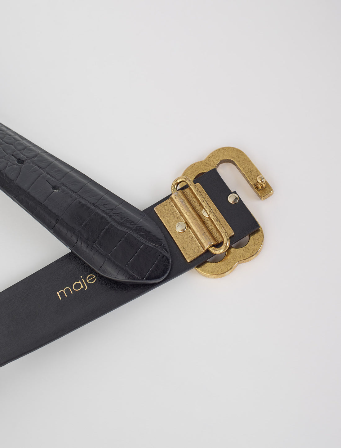 Cinturón doble M de piel
