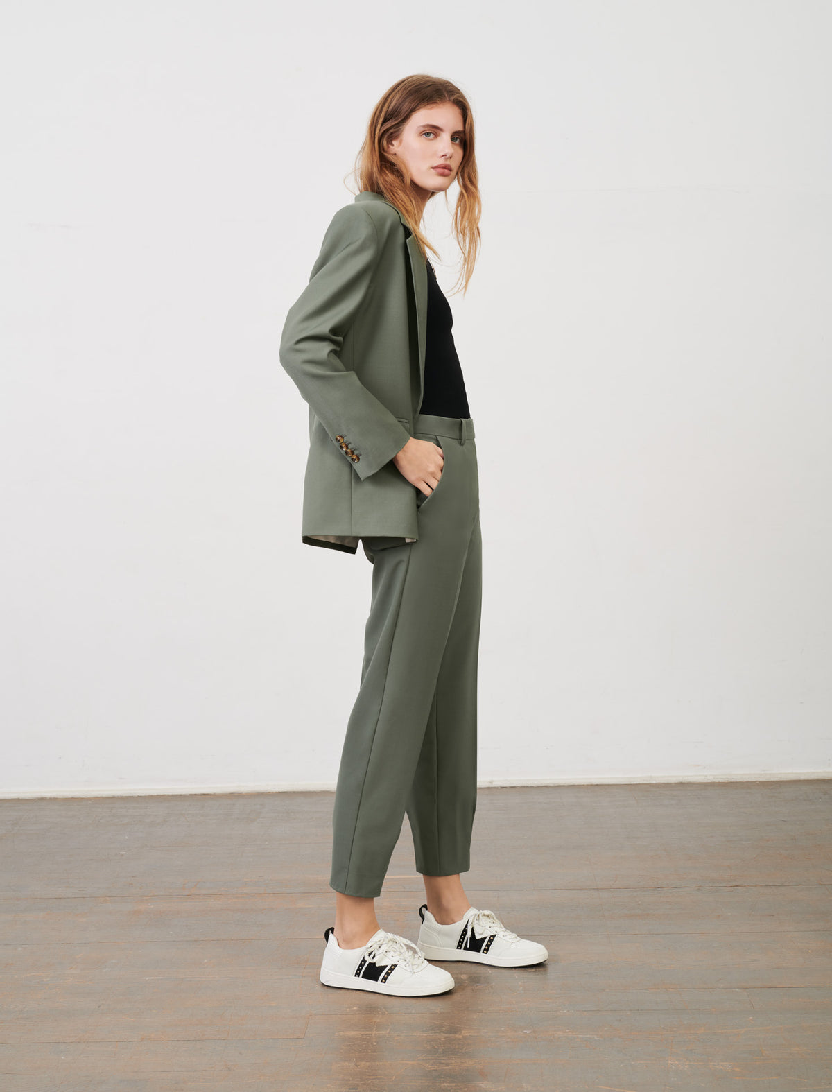 Maje | Sneakers Furious de piel dos tonos