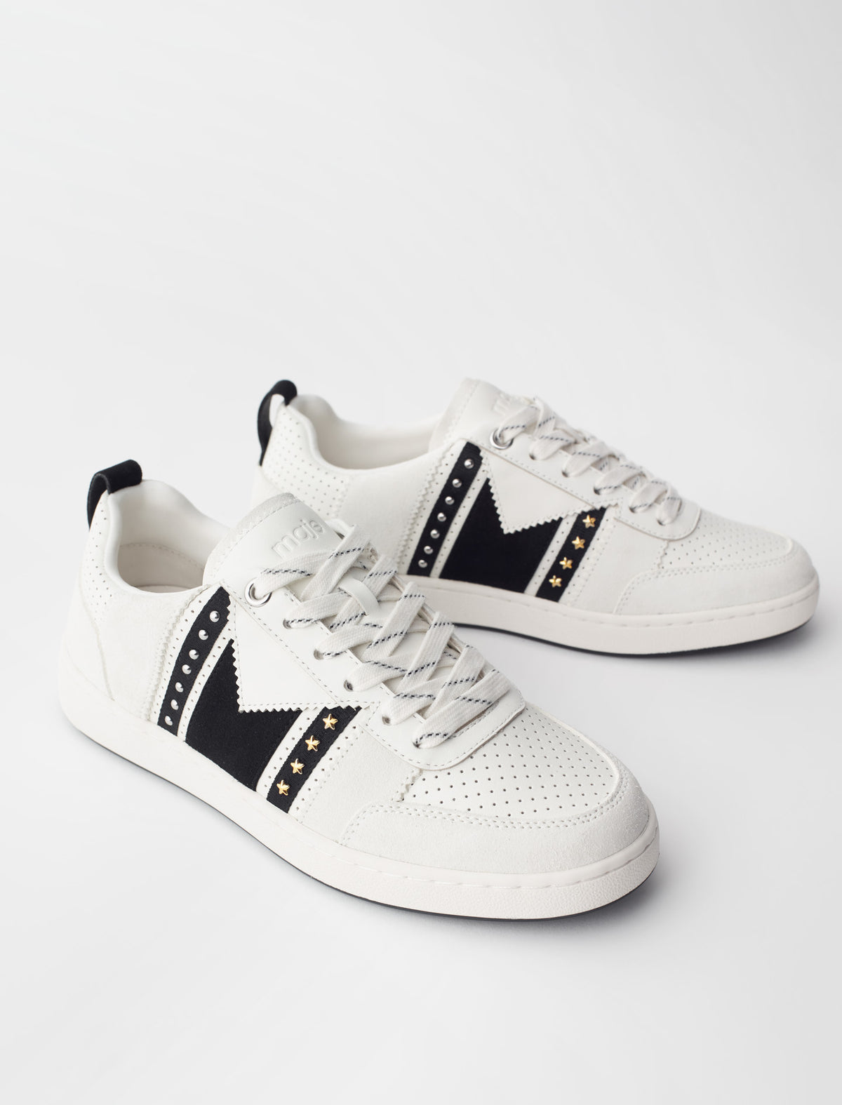 Sneakers de piel dos tonos