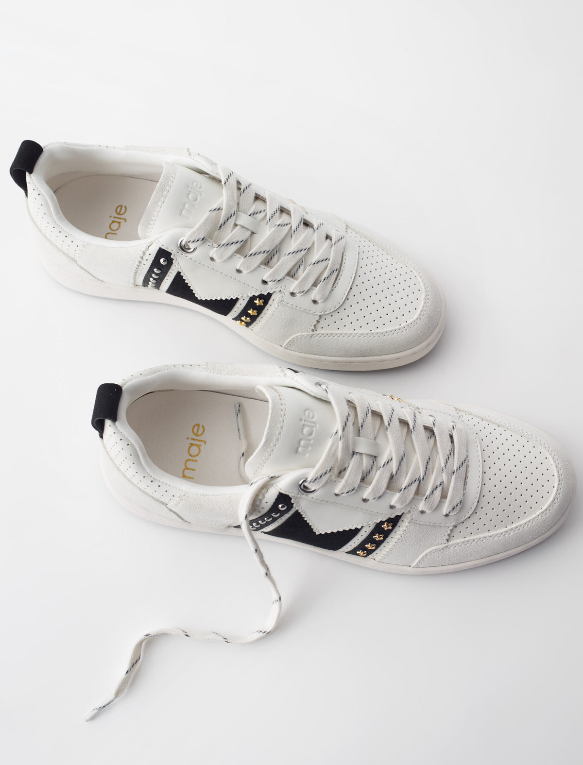 Sneakers de piel dos tonos