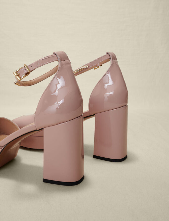 Sandalias de tacón de charol