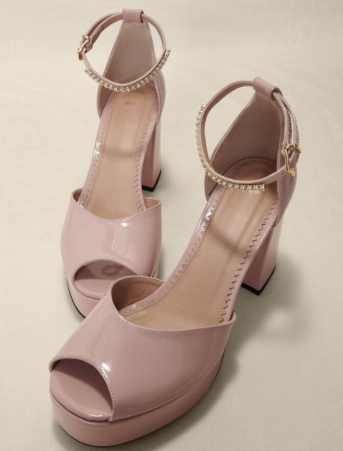 Sandalias de tacón de charol