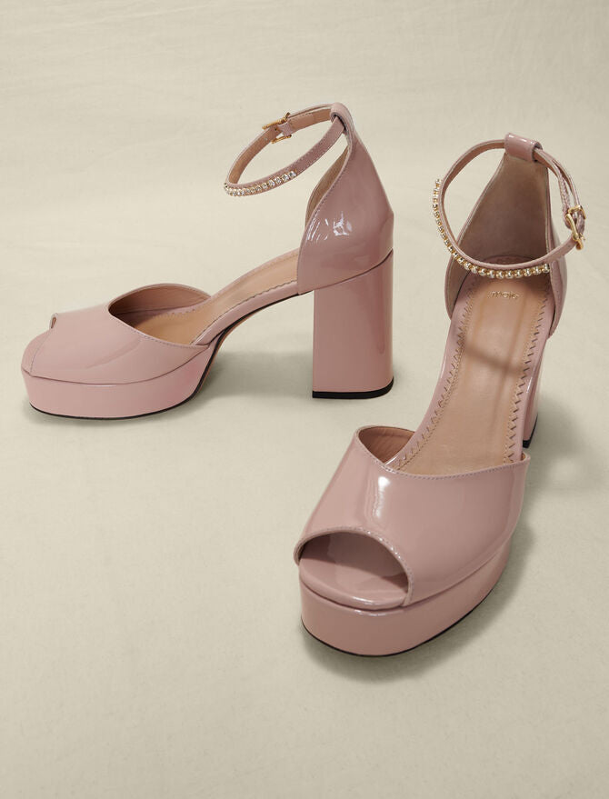 Sandalias de tacón de charol