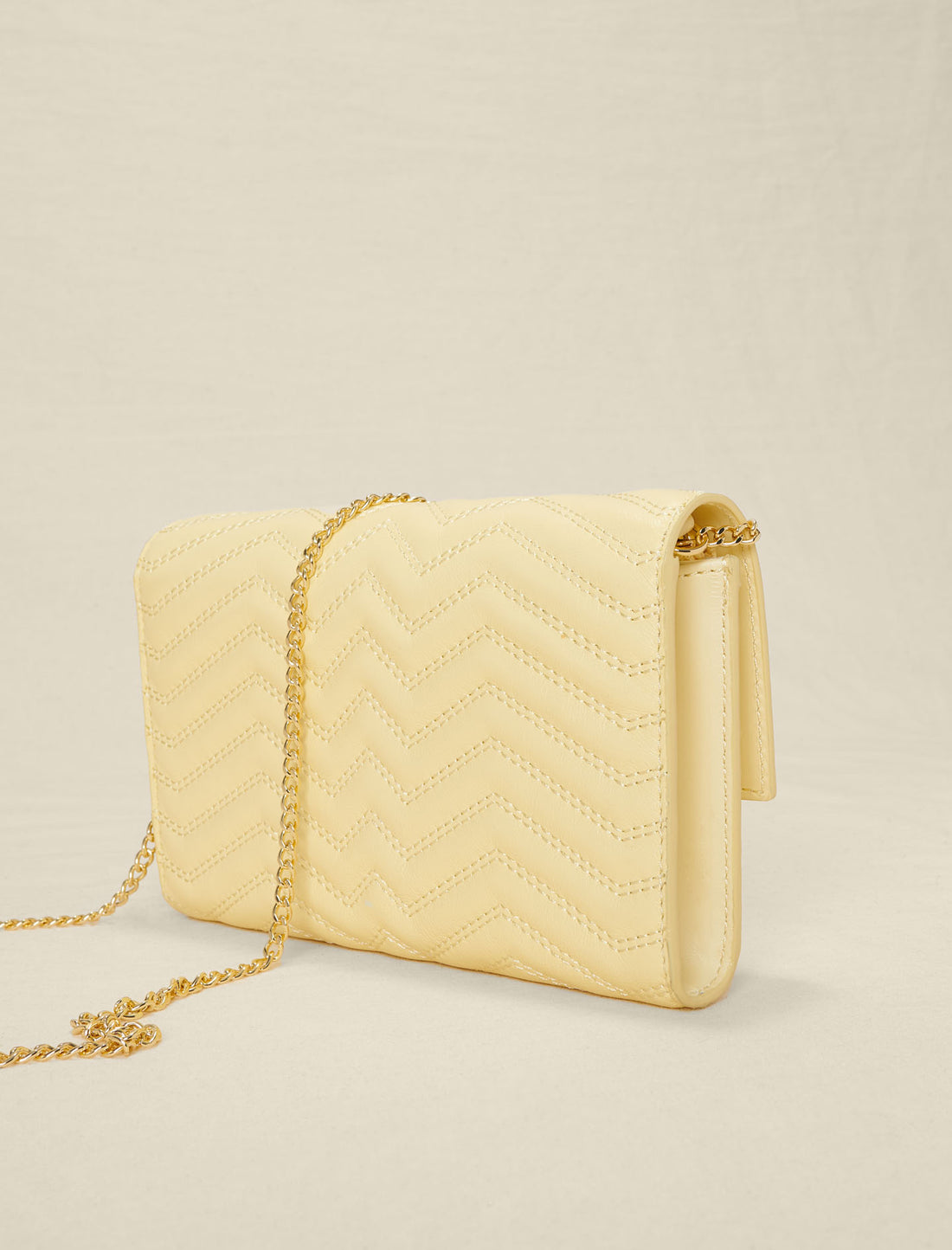 Cartera de piel con cadena
