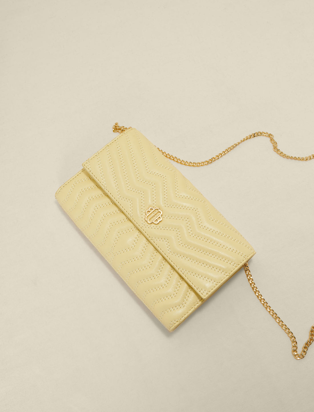 Cartera de piel con cadena