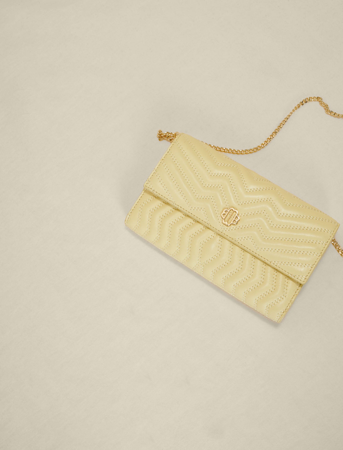 Cartera de piel con cadena