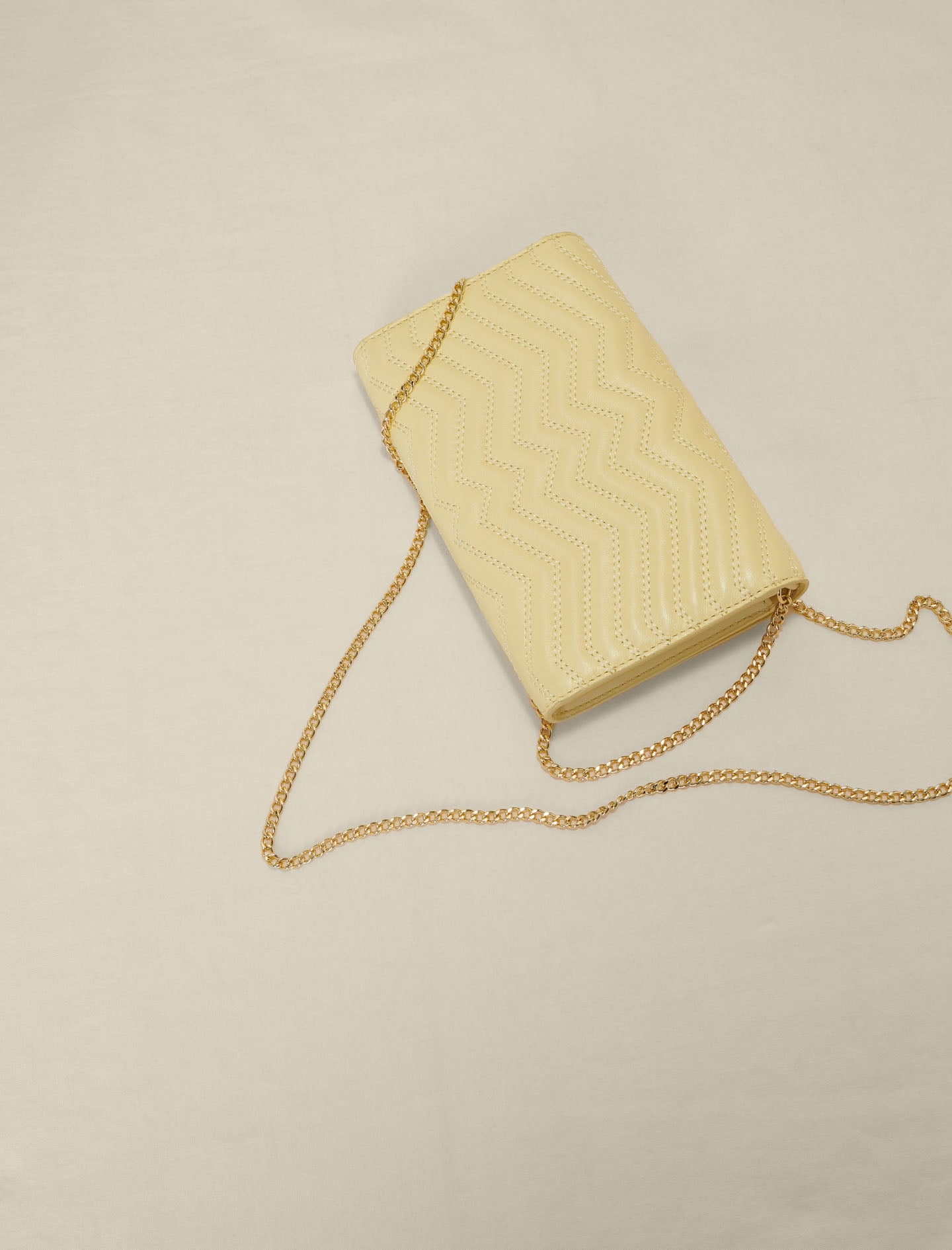 Cartera de piel con cadena