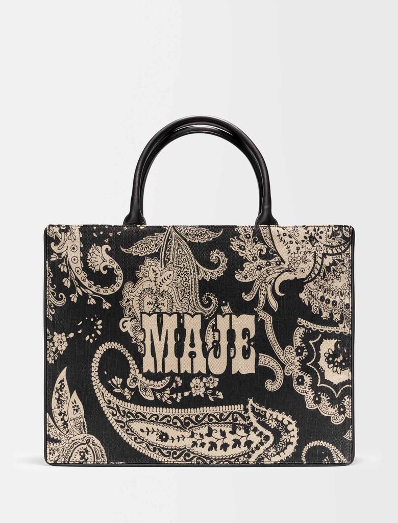 Shopper de yute con motivo paisley