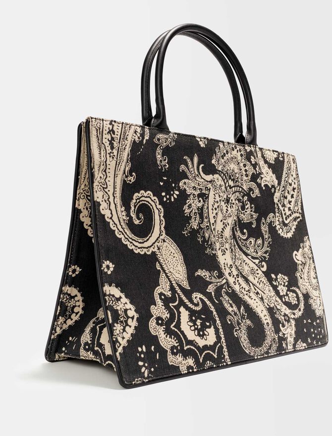 Shopper de yute con motivo paisley