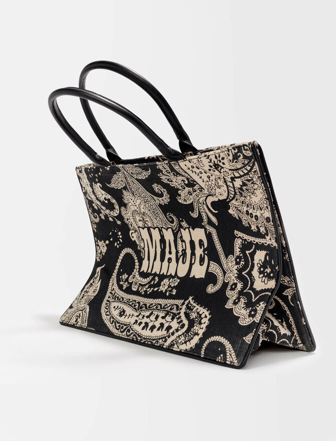 Shopper de yute con motivo paisley