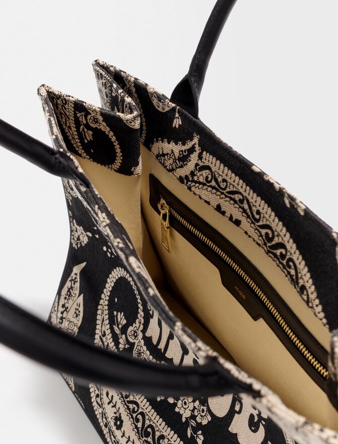 Shopper de yute con motivo paisley