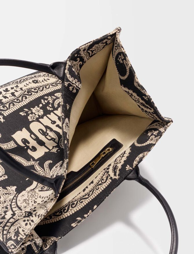 Shopper de yute con motivo paisley