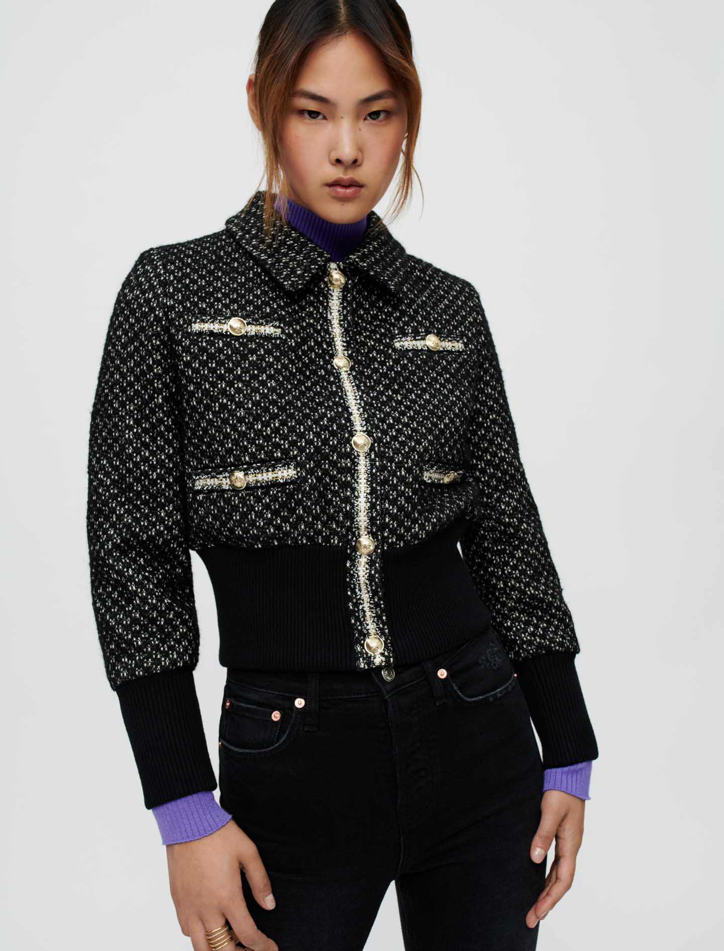 Cazadora de tweed ceñida