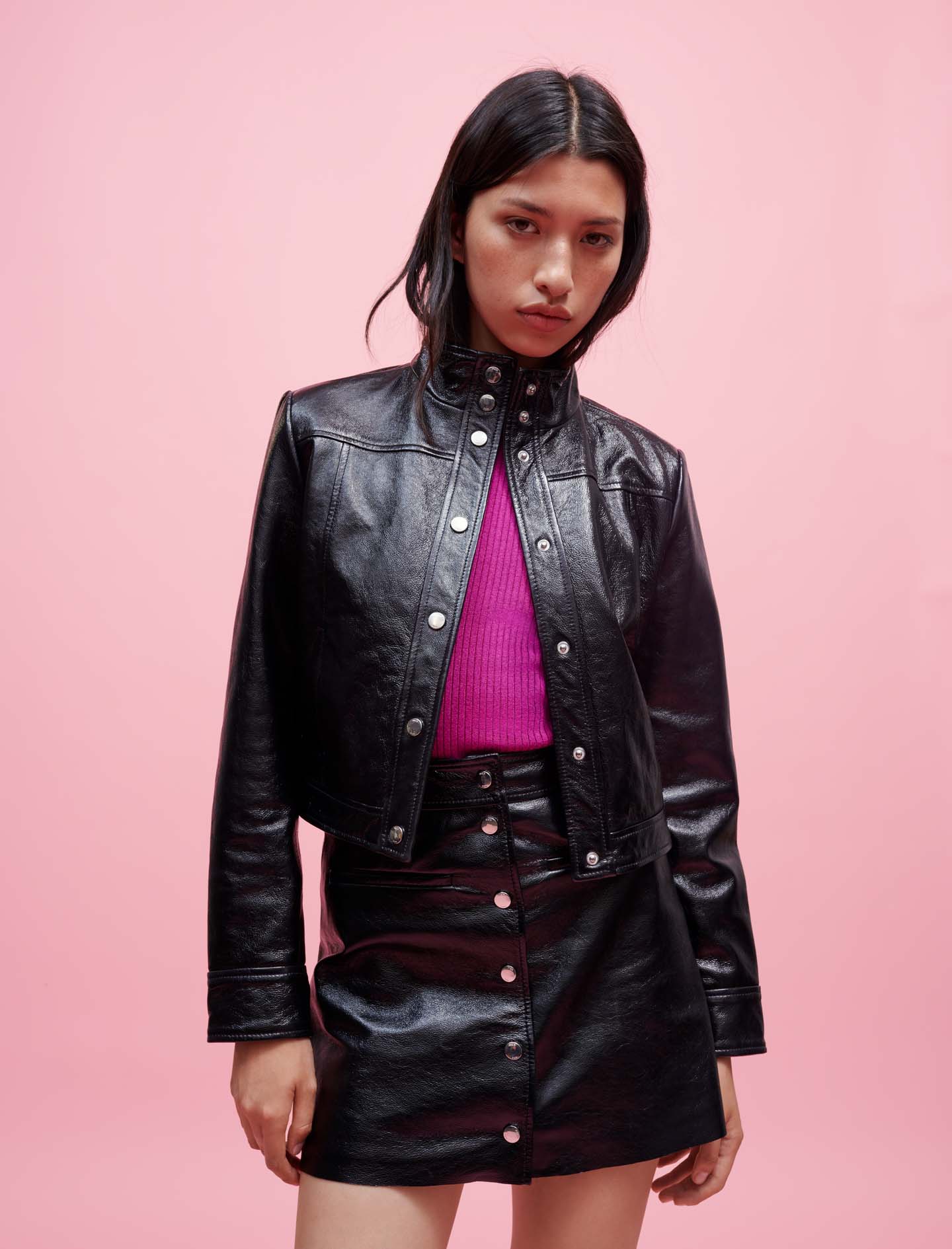 Chaqueta de cuero de vinilo