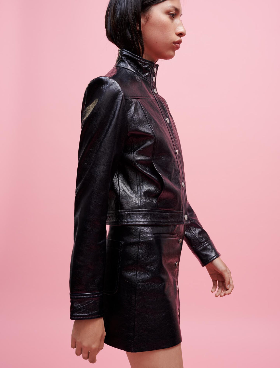 Chaqueta de cuero de vinilo