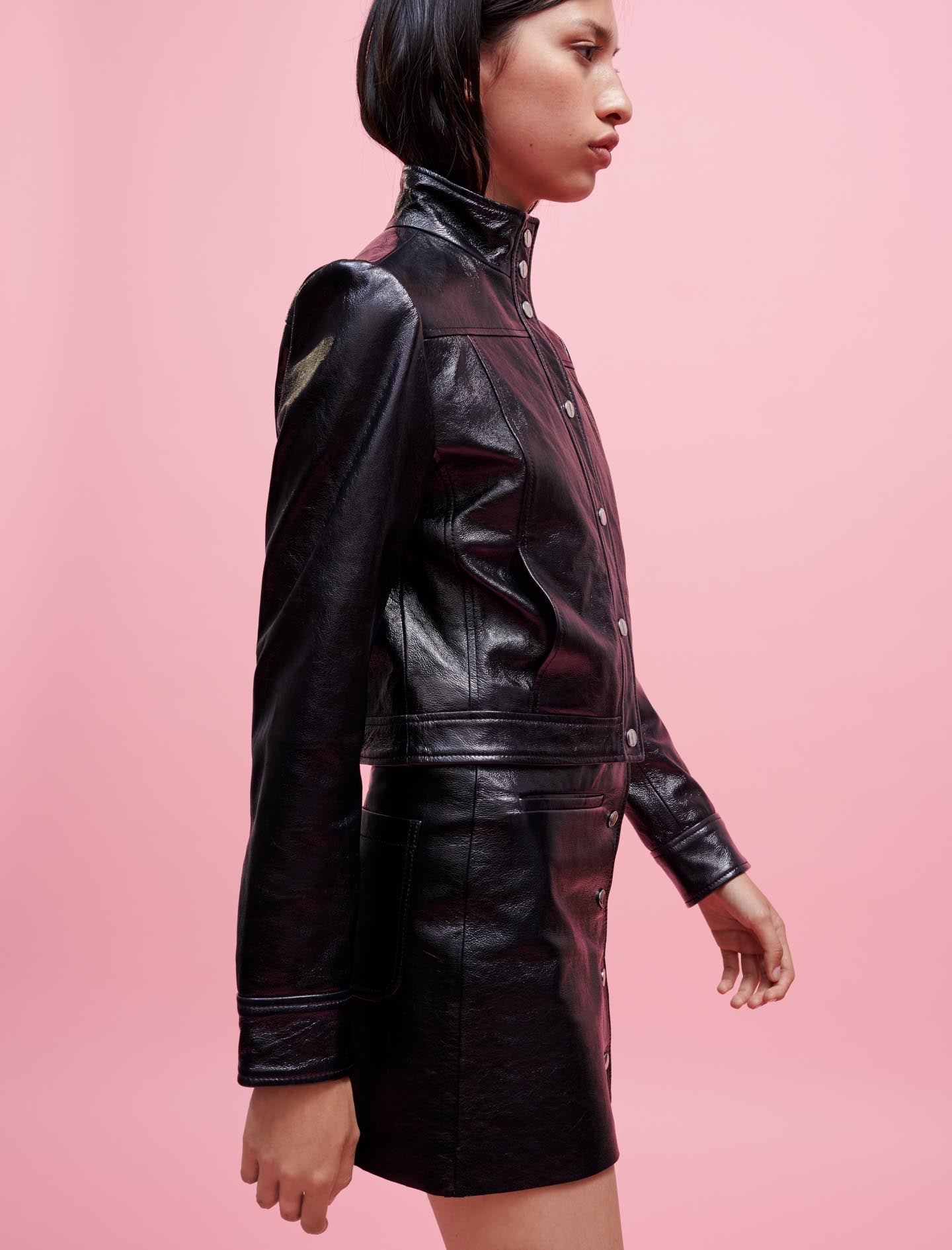 Chaqueta de cuero de vinilo