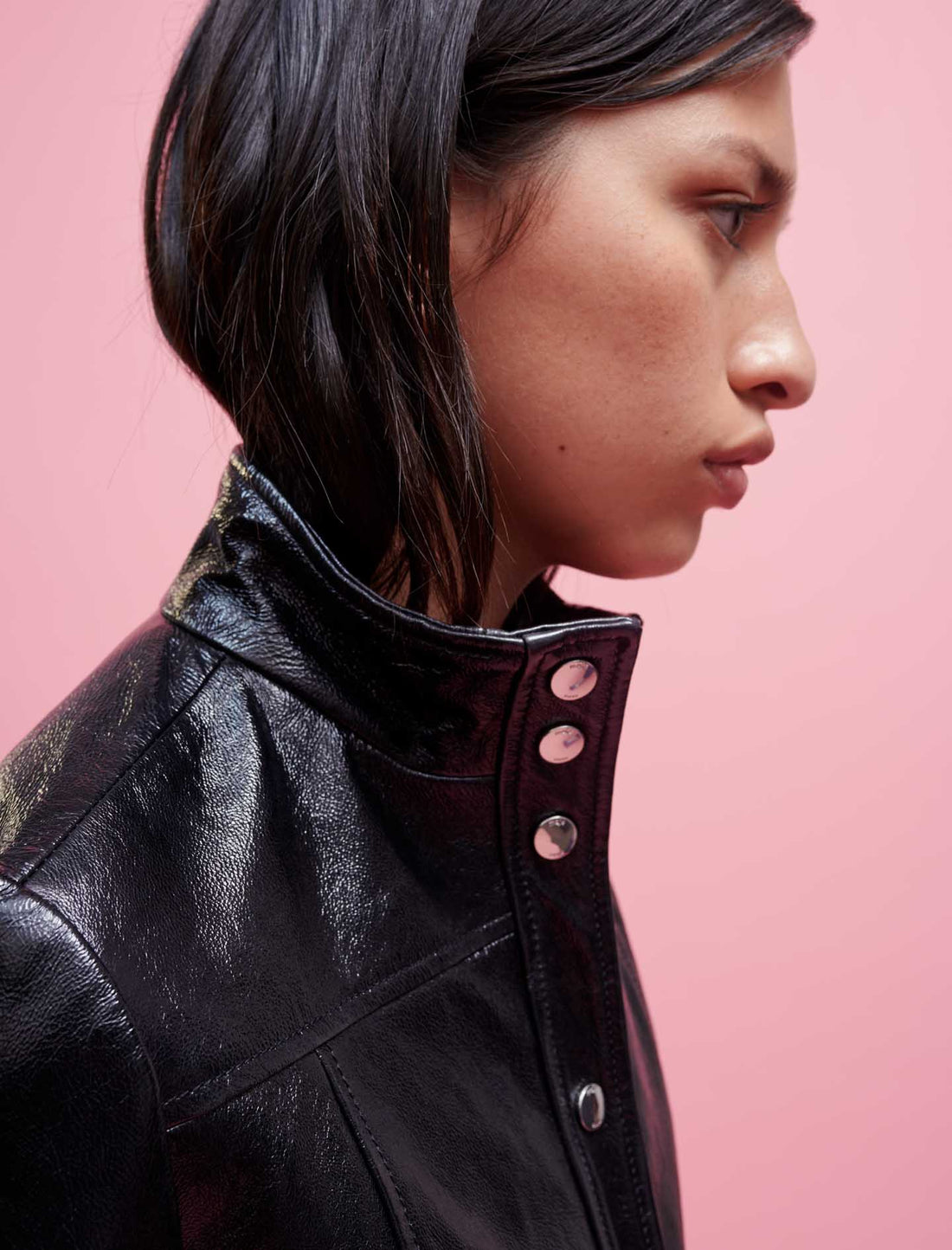 Chaqueta de cuero de vinilo