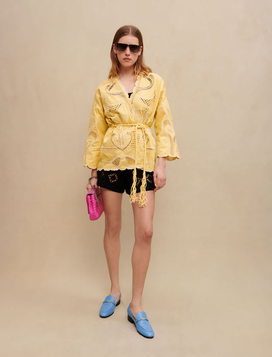 Chaqueta kimono bordada